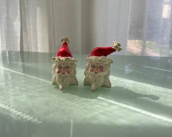 Vintage Mid-Century Japanese Spaghetti Santa Salt and Pepper Shakers