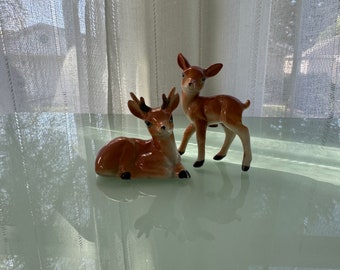 Vintage Mid-Century Japanese Relco Fawn Deer Ceramic Salt and Pepper Shakers