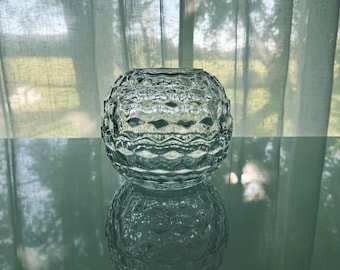 Lámpara/portavelas vintage Homco Cubist Clear Farily