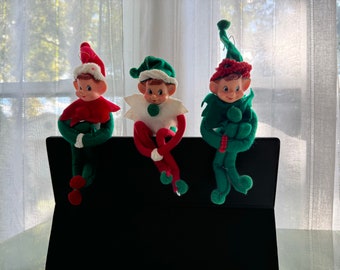 Vintage Trio of Knee Hugger Elves