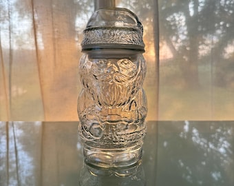 Vintage Libbey Santa Claus Clear Jar