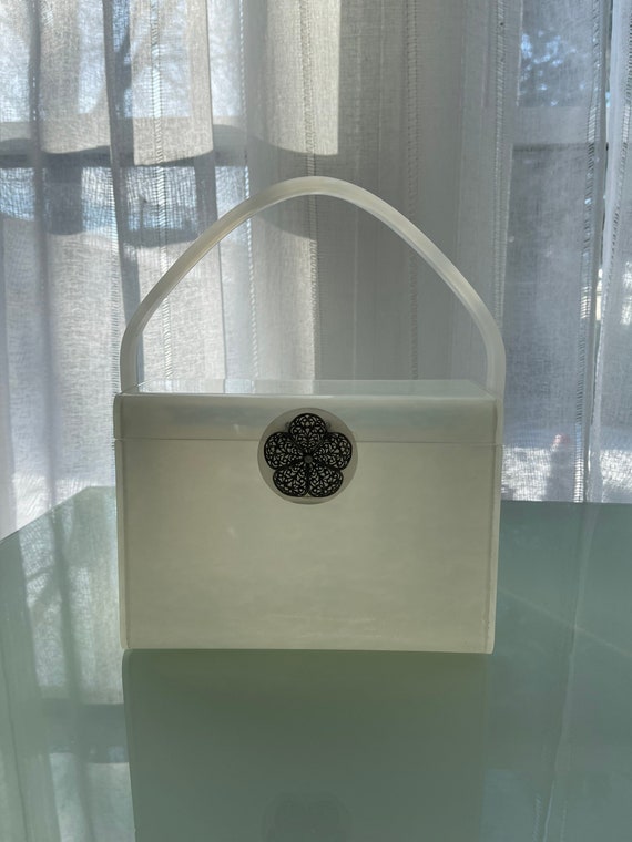 Vintage MCM Wilardy Pearl White Lucite Handbag