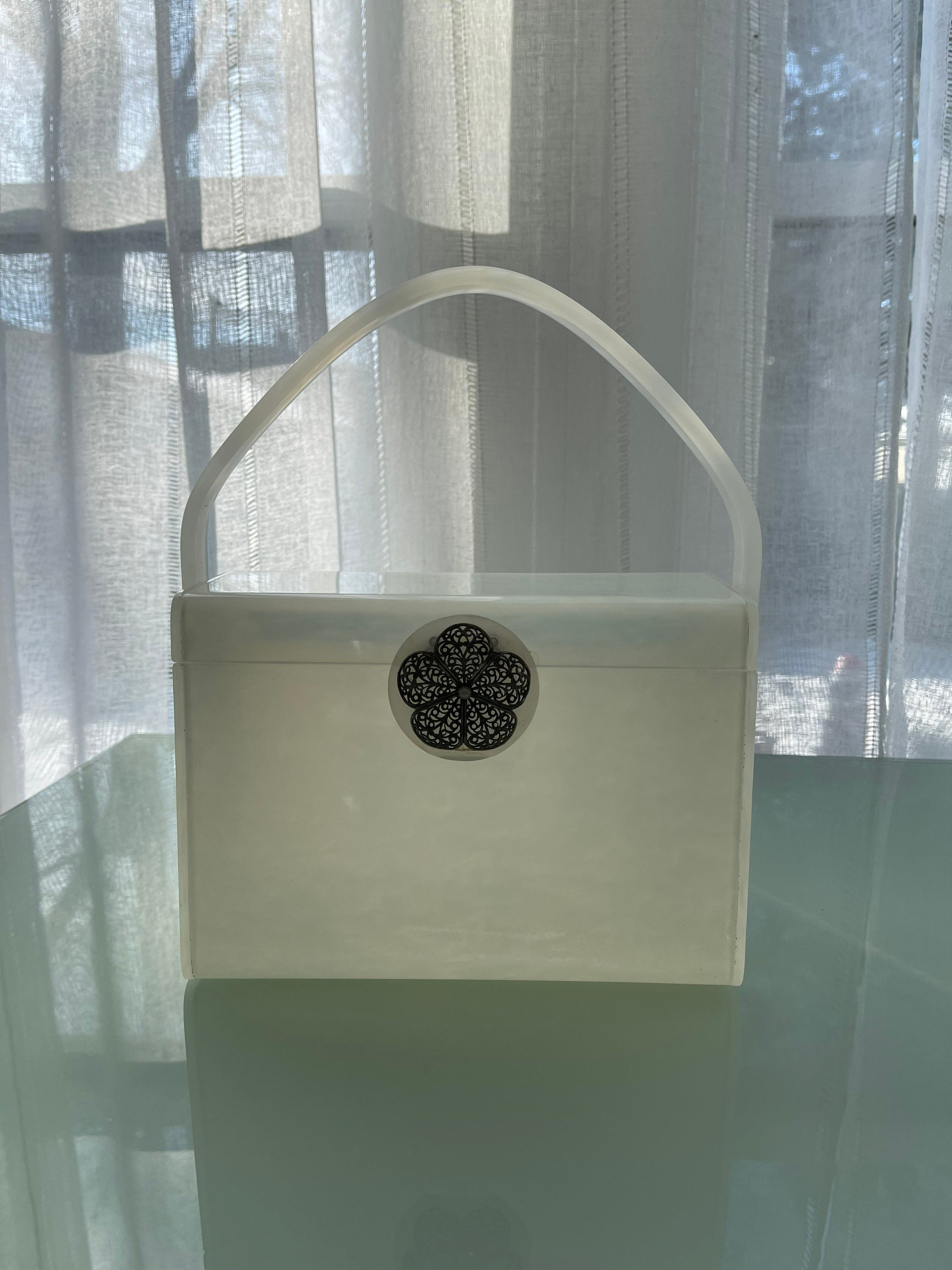 White Lucite Handbag - Etsy