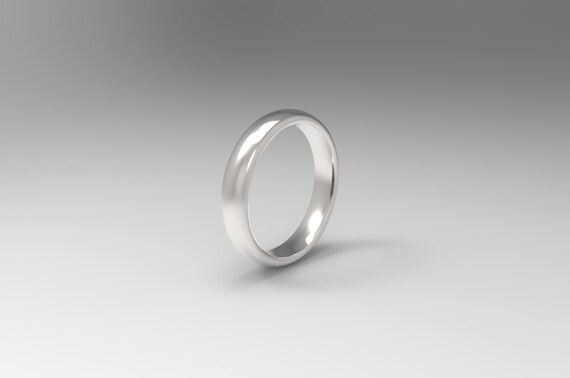 Comfort Fit Style 3 Mm Sterling Silver Wedding Band For Men Etsy