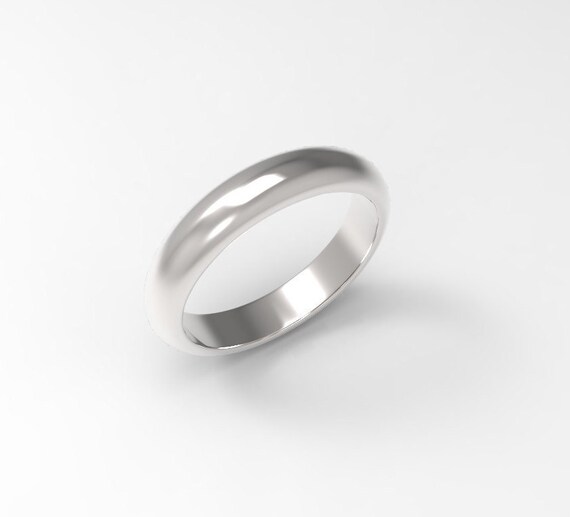 Wedding Band 5mm Half Round Style made in Solid Sterling 925 Silver Stackable Ring for Men or Women Size 4 to 16