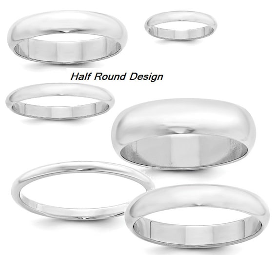 Wedding Band 5mm Half Round Style made in Solid Sterling 925 Silver Stackable Ring for Men or Women Size 4 to 16