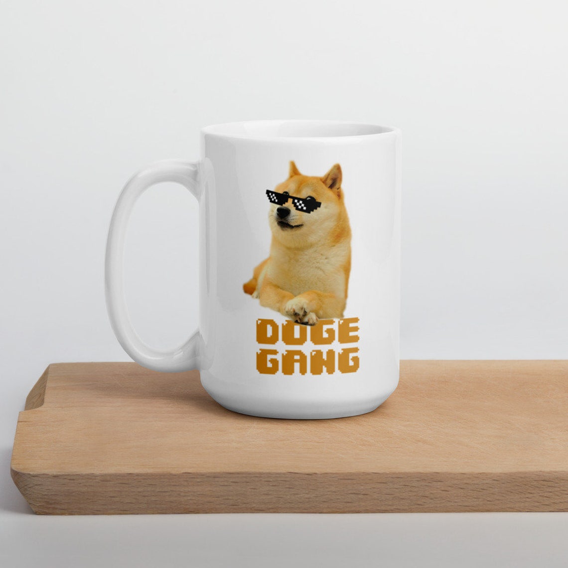 Dogecoin Doge Gang Mug Pixel Sunglasses Doge Mug WFH Doge - Etsy UK