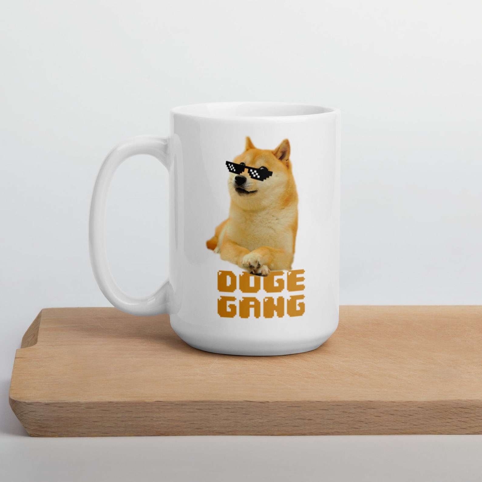 Dogecoin Doge Gang Mug Pixel Sunglasses Doge Mug WFH Doge - Etsy UK