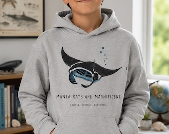 Manta Rays Are Magnificent Kinder Hoodie | Ultraweicher Baumwoll-Hoodie