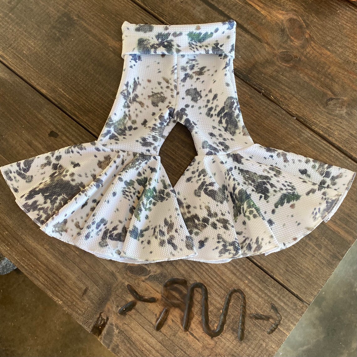 cow print bell bottoms womens