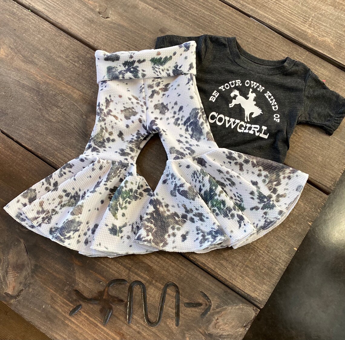 cow print bell bottoms womens