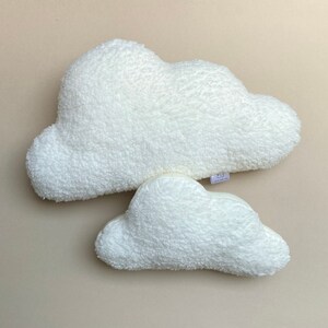 Soft teddy cloud cushions, neutral nursery cushions, cloud pillow