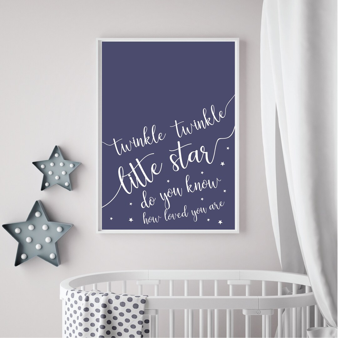 Nursery Print Quote Print Twinkle Twinkle Little Star Print Nursery ...