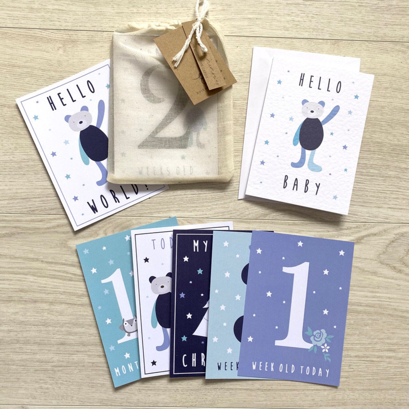 Baby Milestone Cards Boy Milestone Cards Woodland Animals Blue Navy ...
