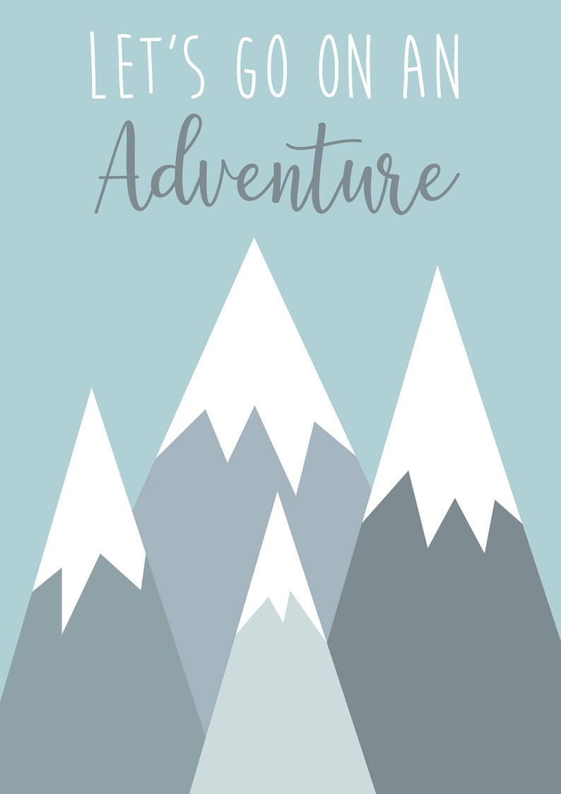 Adventure Mountains Printable PDF Nursery Children's | Etsy