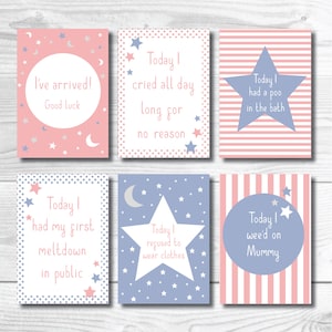 Cartes bébé jalon drôles cartes jalon humour cartes jalon cadeau baby shower cartes jalon alternatives cadeau fille nouveaux parents drôle