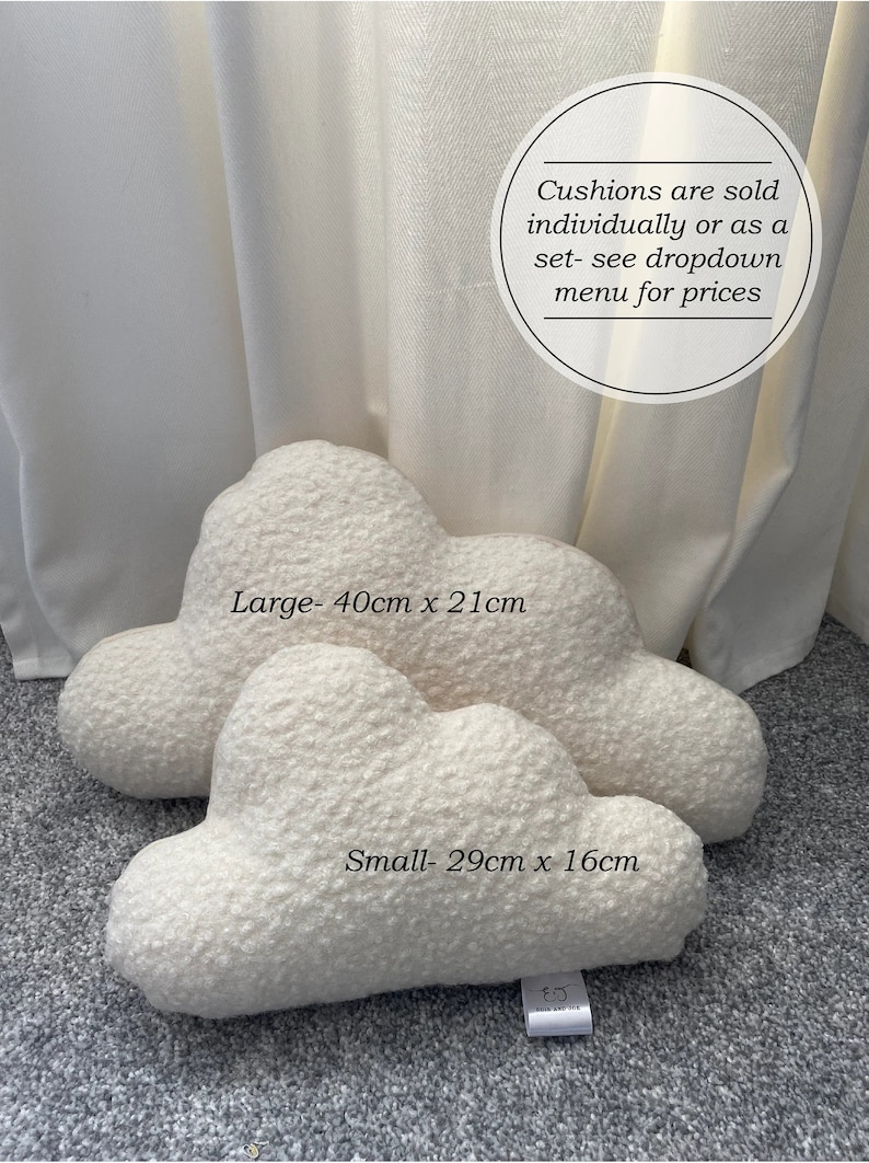 Boucle cloud cushions, neutral nursery decor, cloud pillow