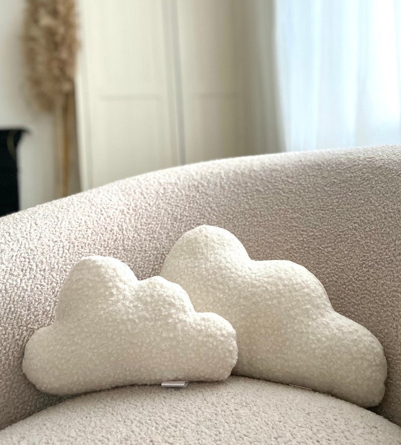 Handmade boucle cloud cushion set small and large