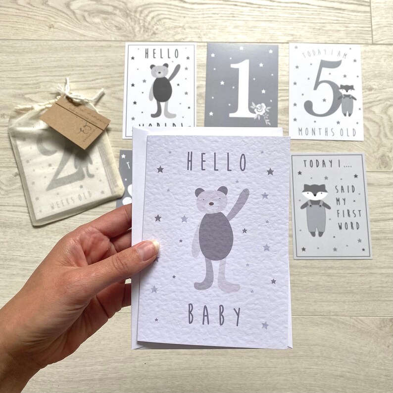 Baby Milestone Cards Woodland Animals Set of 24 Milestone Cards Gender ...