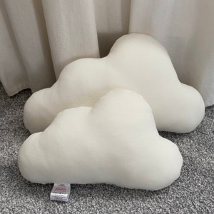 Handmade boucle cloud cushion set small and large with jersey back