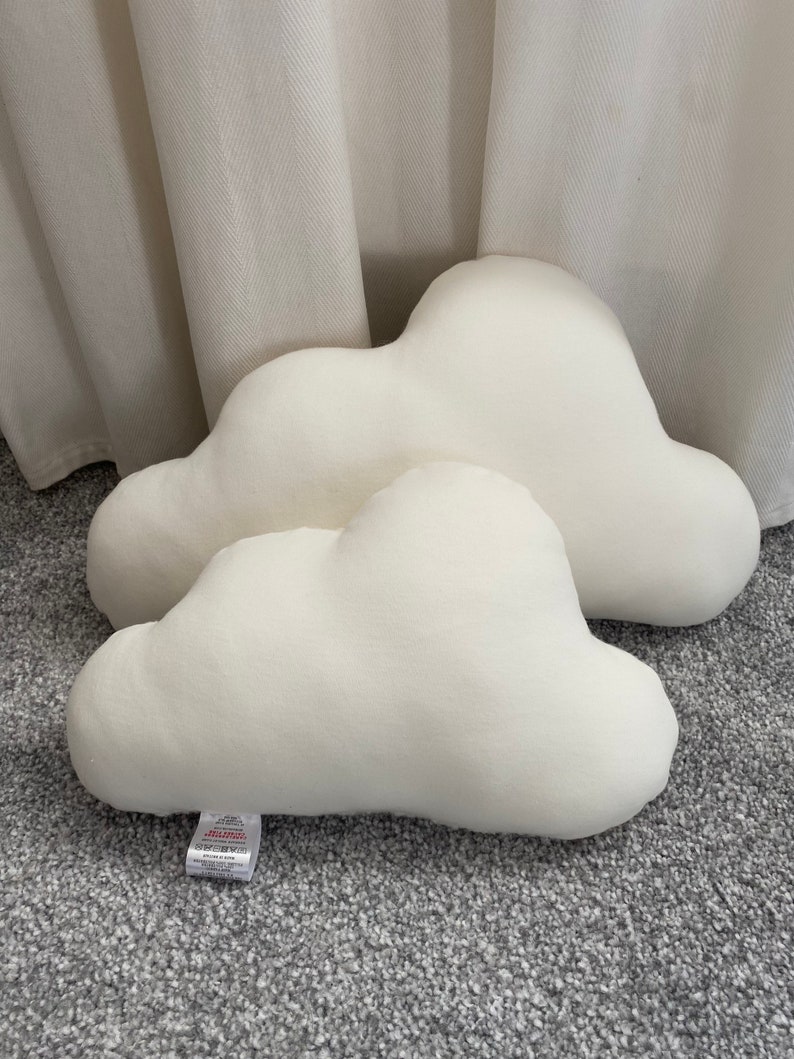 Handmade boucle cloud cushion set small and large with jersey back