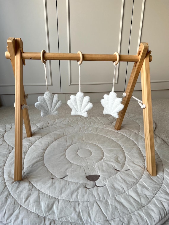Baby Play Gym Accessories Boucle Play Gym Shells Hanging Seashell Sensory Set Baby Activity Centre Props Boucle Shells Neutral Play Gym Toys