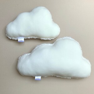 Soft teddy cloud cushions, neutral nursery cushions, cloud pillow