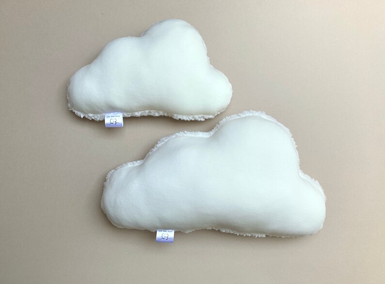 Soft teddy cloud cushions, neutral nursery cushions, cloud pillow