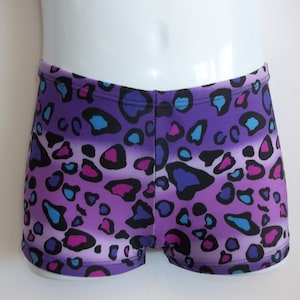 Leopard Print Booty Shorts: Spandex Dance Costume, Rave Wear