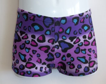 6 Colors Leopard Print Booty Shorts Spandex Stretchy Girls Women Dance Gym Cheer Costume Custom Shorts Rave Roller Derby Cosplay