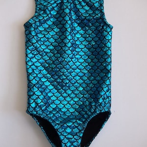 Mermaid Scale Hologram Leotard: Girls Dance Costume, Rave Cosplay