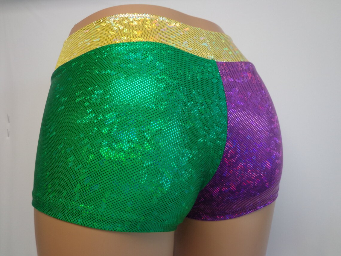 Mardi Gras Booty Shorts Youth Adult Shattered Glass - Etsy