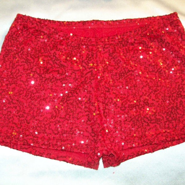 Sequin 16 Colors Booty Shorts Shiny Stretch Spandex Rave Roller Derby Bootie Boy Hot Shorts Gym Dance Cheer Cosplay Costume Custom