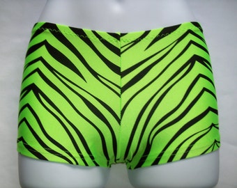 9 Colors Zebra Tiger Booty Shorts Hot Boy Shorts Spandex Stretch Animal Print Gym Cheer Dance Spankies Rave Roller Derby Cosplay