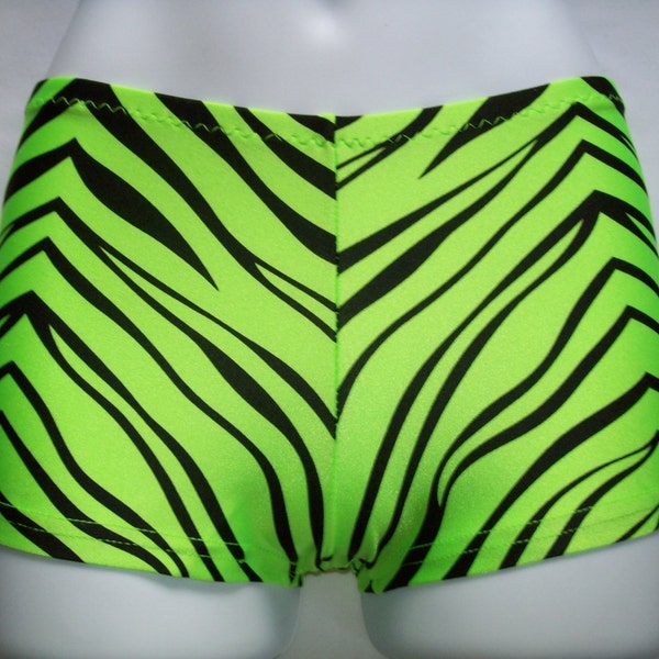 9 Colors Zebra Tiger Booty Shorts Hot Boy Shorts Spandex Stretch Animal Print Gym Cheer Dance Spankies Rave Roller Derby Cosplay