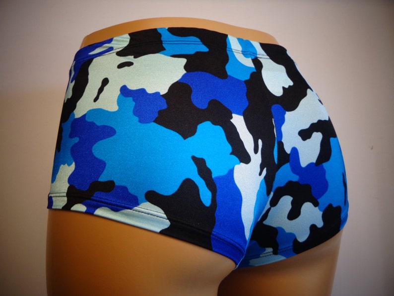 thumbnail image 2 of Wonder Woman Cheeky Booty Shorts – Adult DC Comics Cosplay Rave Exotic Wear, Gold/Blue, SpankiesRus 2 of 4