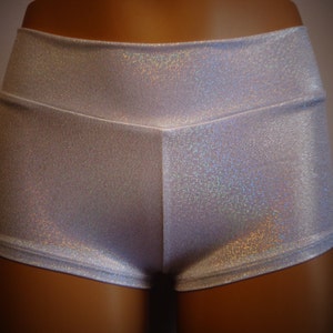 Hologram Mini Dot Booty Shorts: Rave Dance Costume