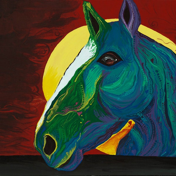 Del Mar Racehorse - Canvas Print Original Artwork by Amy Watt
