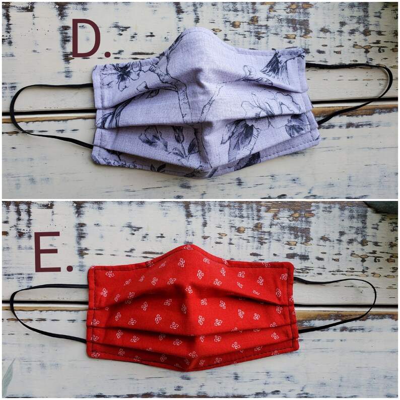 3 Layer Cotton Face Mask With Nose Wire and Adjustable Option Etsy