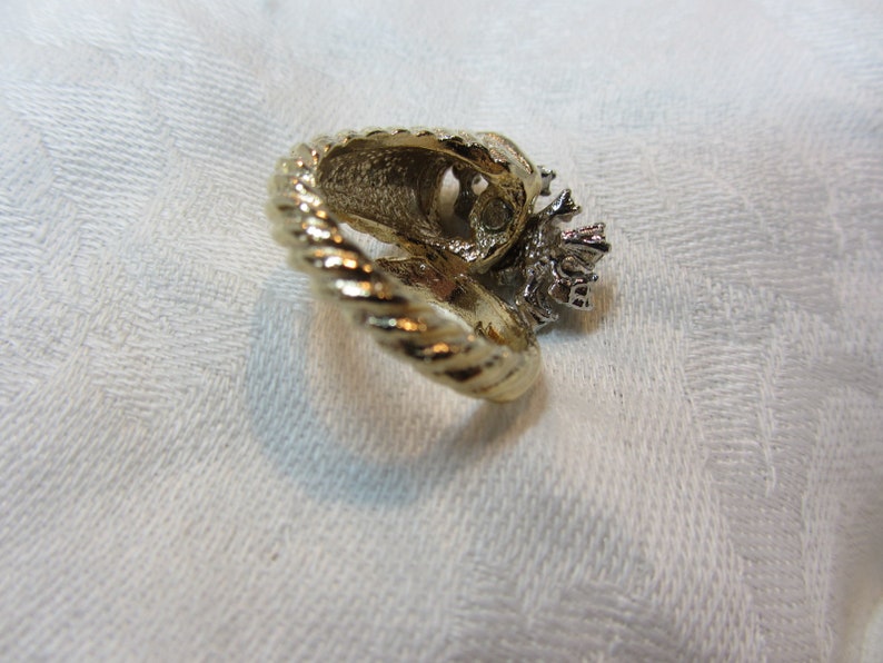 Horn of PlentyCornucopia Gold Tone and Clear Rhinestone Cocktail Ring