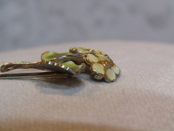 Petite Vintage Enamel and Gold Tone Pansy Stick P… - image 7