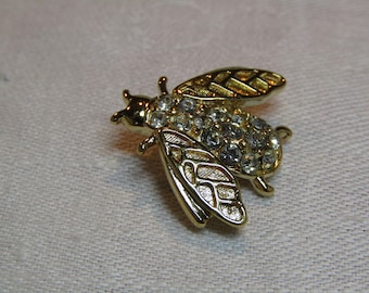 Rare Vintage Trifari Enamel Bee Flying Insect Brooch