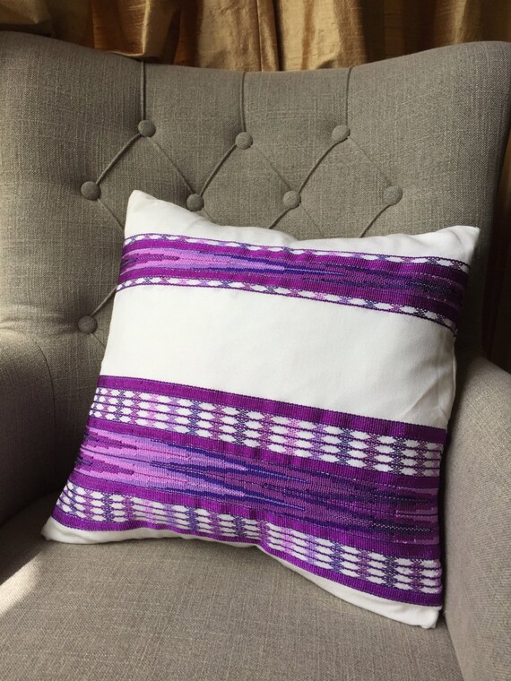 White And Purple Pillow Home Decor Pillow In White And Etsy