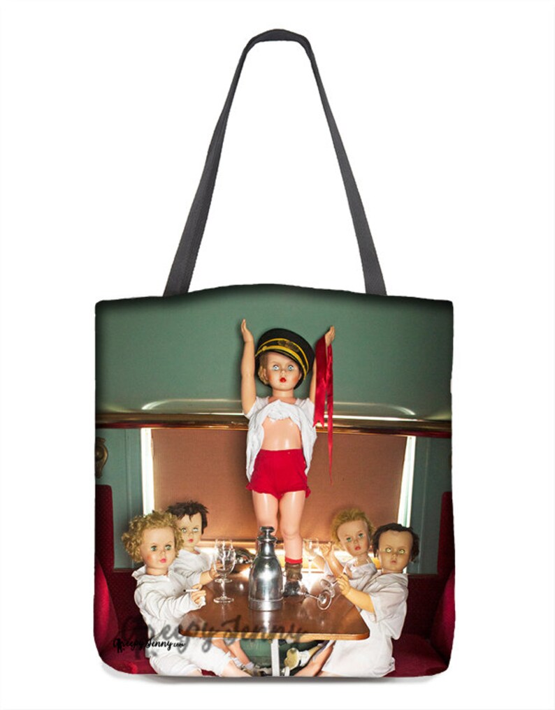 Traveling Purse Shopping Tote Bag Airport Carry On Dance Lesson Bag Laundry Bag Toiletry Case Gift For Her Vintage Doll Case Funny Tote Bag