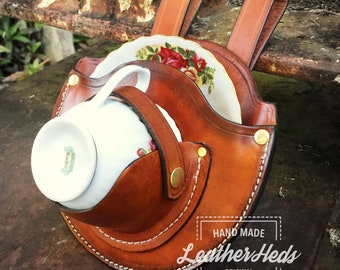 Steampunk teacup holster - Tan Brown