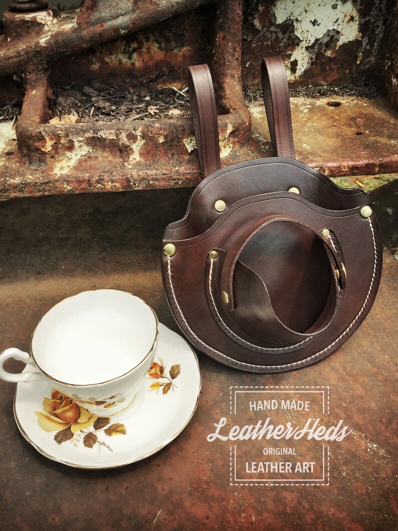 Steampunk teacup holster Brown image 4