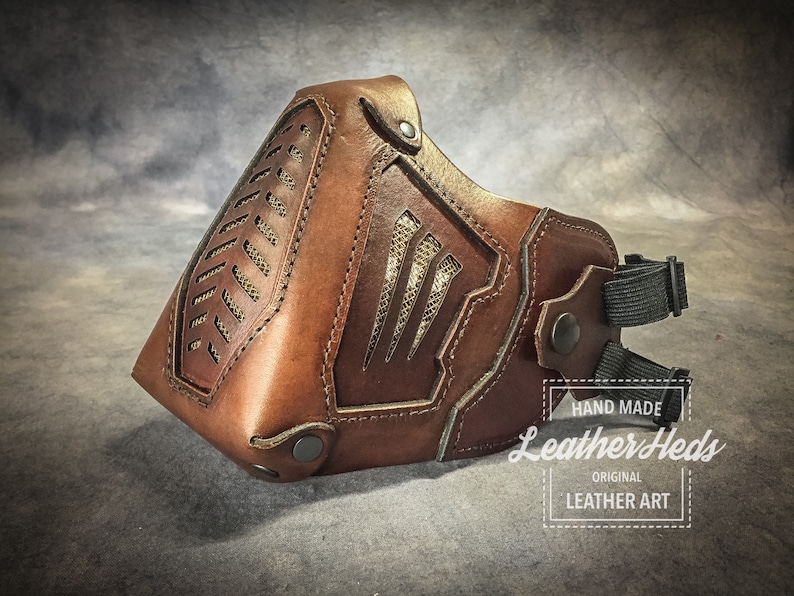 discount online shopping Leather Steampunk Face Mask. Fits