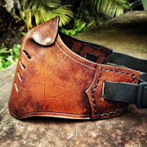 Handmade Leather half face mask image 7