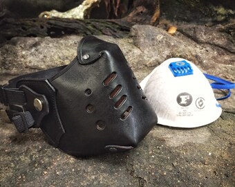 Leather P2/N95 mask COVER Style 1 (P2 mask NOT included)