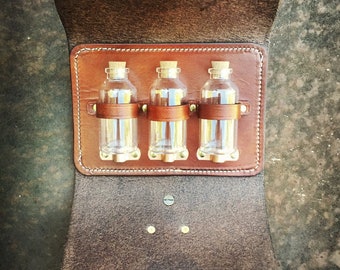 Steampunk three bottle apothecary pouch